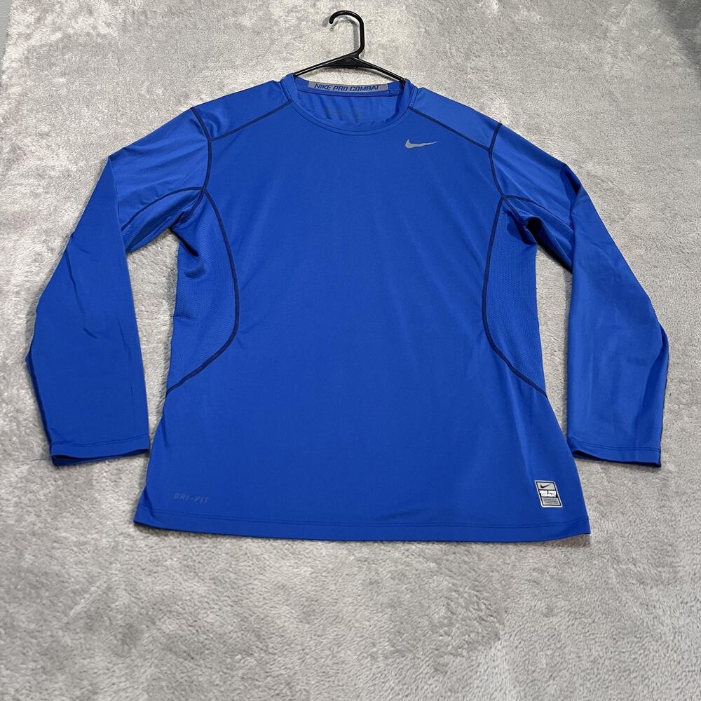 Nike Pro Combat Dri-FIT Shirt Mens Large Long Sleeve Compression Lightweight - Picture 1 of 12